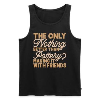 Pottery Pottery Pottery - Men's Premium Organic Tank Top - black - Front - Michal (187cm)