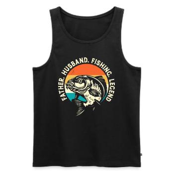 Angler Dad - Men's Premium Organic Tank Top - black - Front - AI Model Male 178 light (178cm)