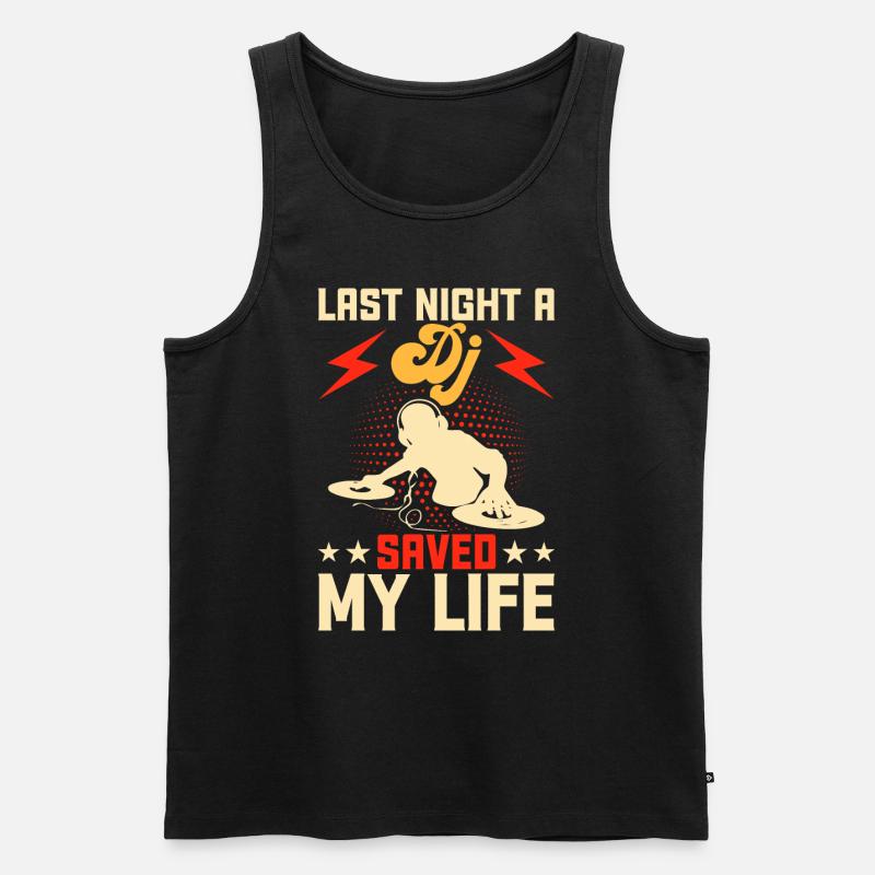 Dj - Männer Premium Bio Tank Top - Schwarz