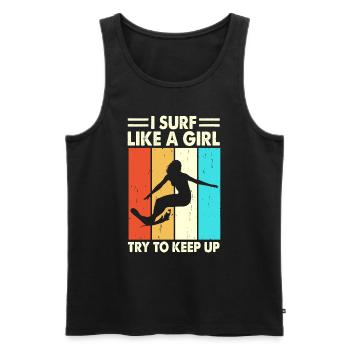 Surfer Surfen - Männer Premium Bio Tank Top - Schwarz - Vorne - Michal (187cm)