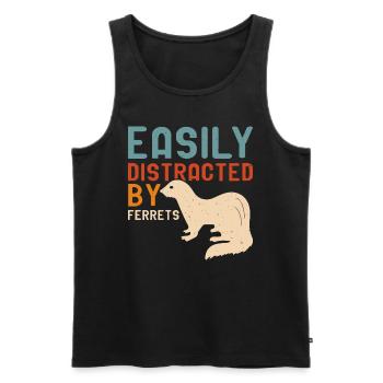 Frettchen - Männer Premium Bio Tank Top - Schwarz - Vorne - AI Model Male 178 light (178cm)