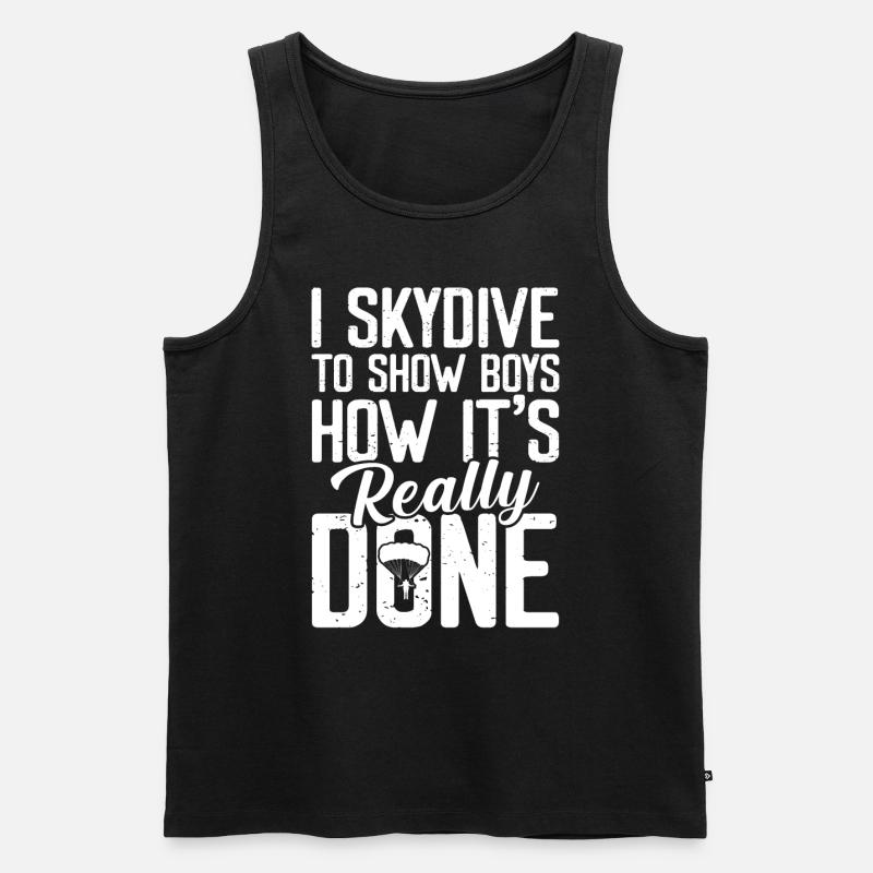Skydiving - Männer Premium Bio Tank Top - Schwarz