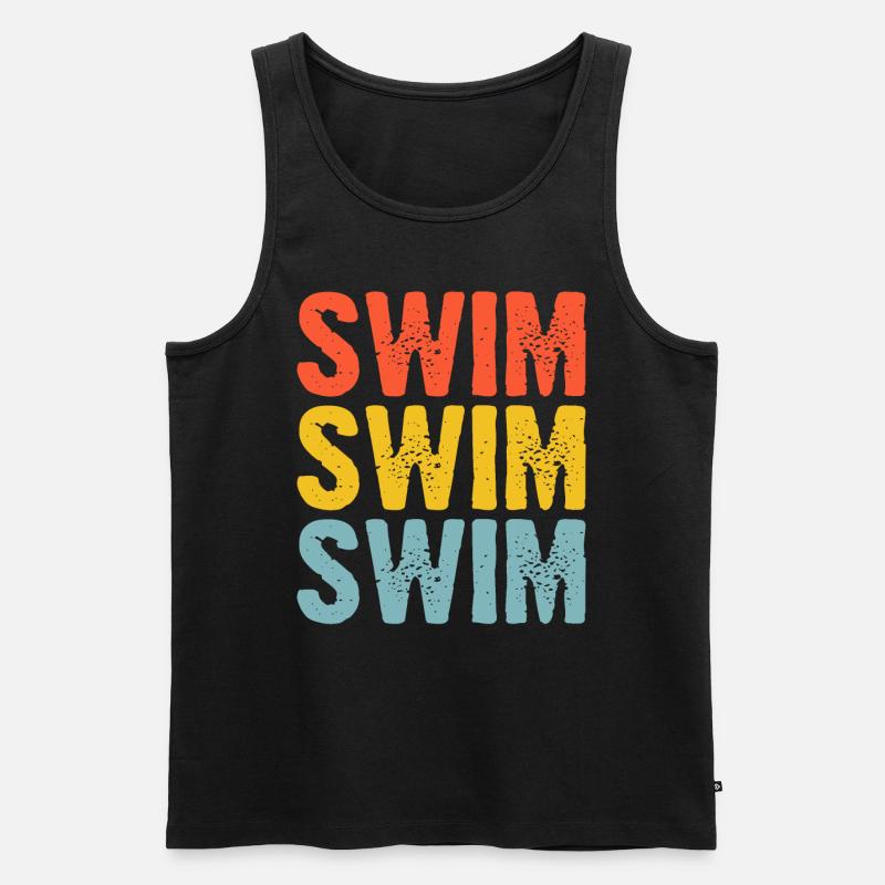 Schwimmen Schwimmer - Männer Premium Bio Tank Top - Schwarz