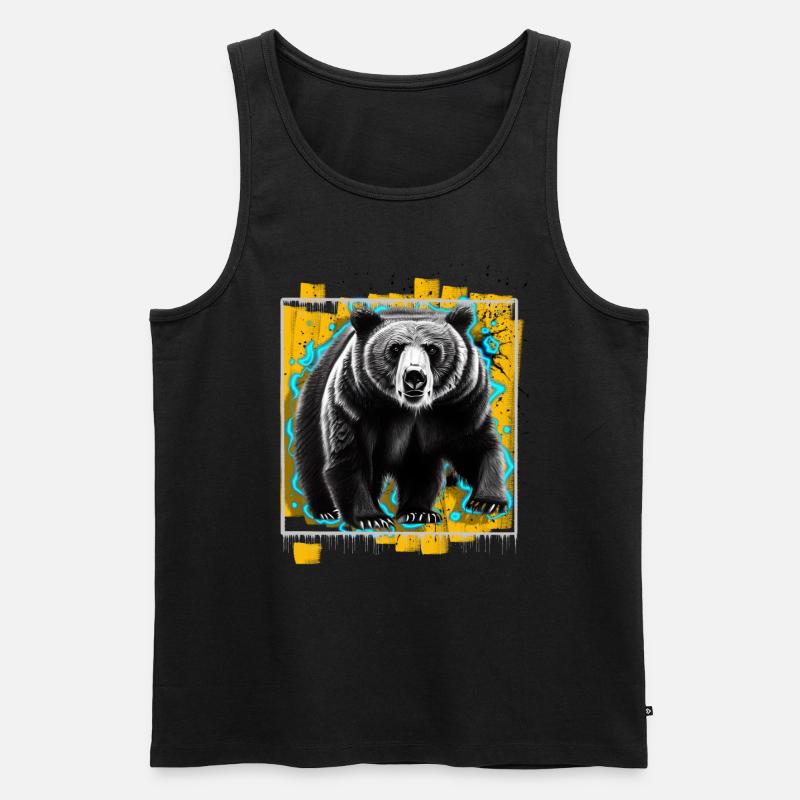 Bär - Männer Premium Bio Tank Top - Schwarz