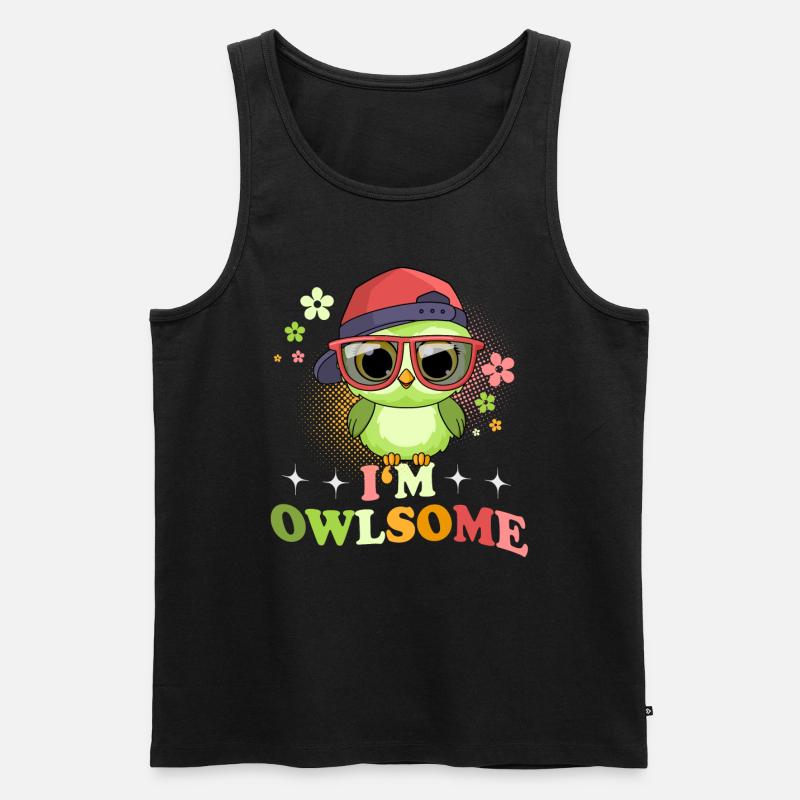 Eule Eulen I`m Owlsome - Männer Premium Bio Tank Top - Schwarz