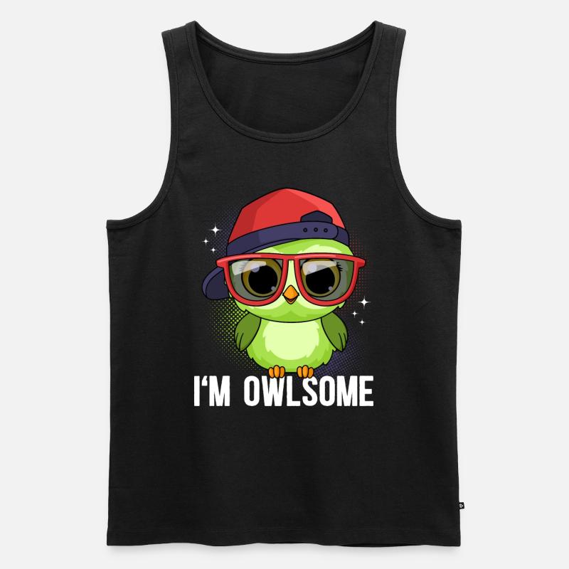 Eule Eulen I`m Owlsome - Männer Premium Bio Tank Top - Schwarz
