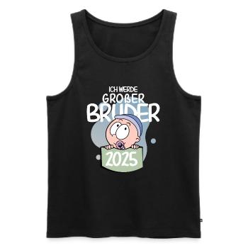 Großer Bruder 2025 - Männer Premium Bio Tank Top - Schwarz - Vorne - Michal (187cm)
