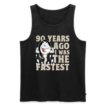 90th birthday 90 years I used to be the fastest - Men's Premium Organic Tank Top - black - Front - Michal (187cm)