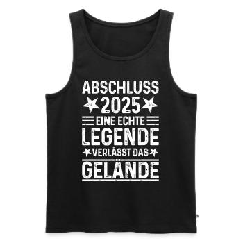 Abschluss 2025 Eine Legende verlässt das Gelände - Männer Premium Bio Tank Top - Schwarz - Vorne - Michal (187cm)