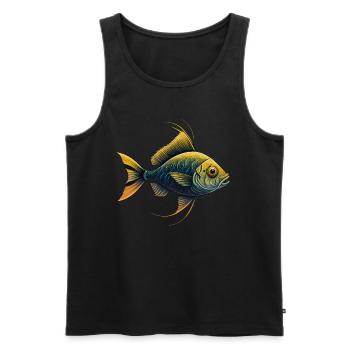 Gelbe Fische - Männer Premium Bio Tank Top - Schwarz - Vorne - AI Model Male 178 light (178cm)