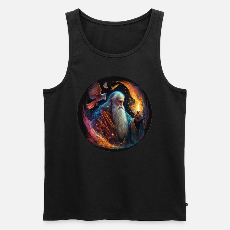 Zauberer Merlin Geschenk - Männer Premium Bio Tank Top - Schwarz