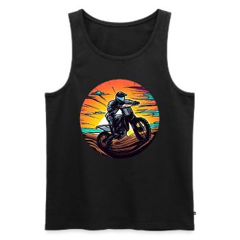 Moto Motocross Sunset - Débardeur bio Premium Homme - noir - Devant - Michal (187cm)