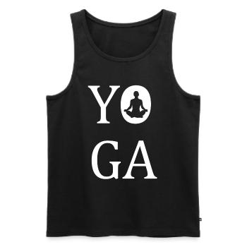 Yoga - Männer Premium Bio Tank Top - Schwarz - Vorne - Michal (187cm)