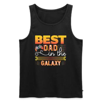 Meilleur papa dans la galaxie - Débardeur bio Premium Homme - noir - Devant - AI Model Male 178 light (178cm)