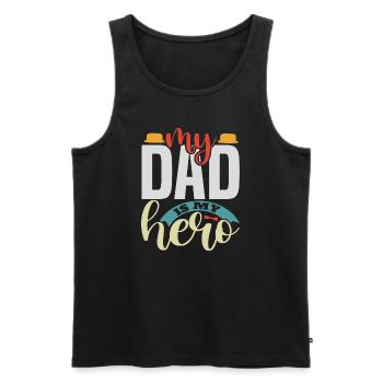 Cadeau de fête des pères de papa - Débardeur bio Premium Homme - noir - Devant - AI Model Male 178 light (178cm)