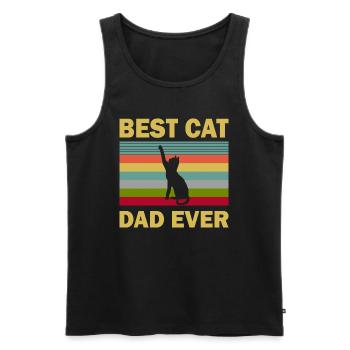 Meilleur chat papa jamais meilleur chat papa chat chaton - Débardeur bio Premium Homme - noir - Devant - Michal (187cm)