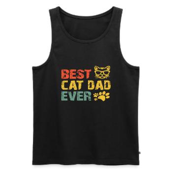 Meilleur chat papa jamais meilleur chat papa chat chaton - Débardeur bio Premium Homme - noir - Devant - Michal (187cm)