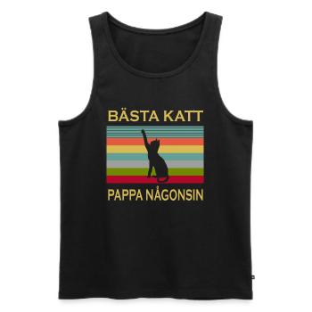 Meilleur chat papa jamais meilleur chat papa chat chaton - Débardeur bio Premium Homme - noir - Devant - Michal (187cm)