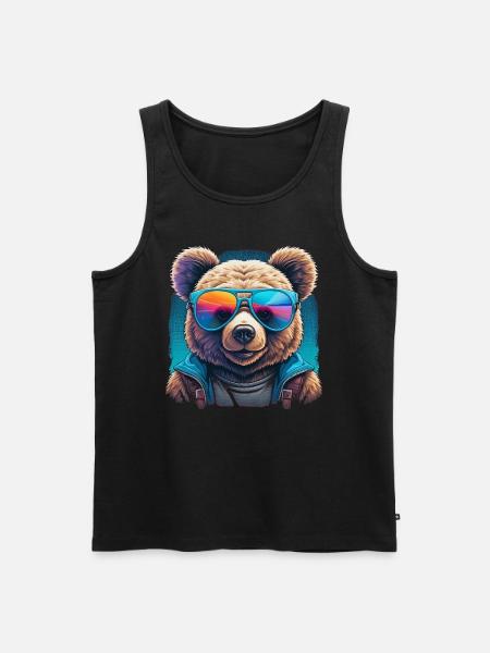 Cooler Teddy - Männer Premium Bio Tank Top - Schwarz