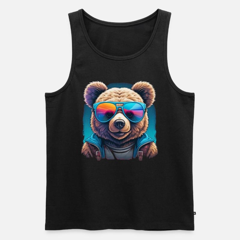Cooler Teddy - Männer Premium Bio Tank Top - Schwarz
