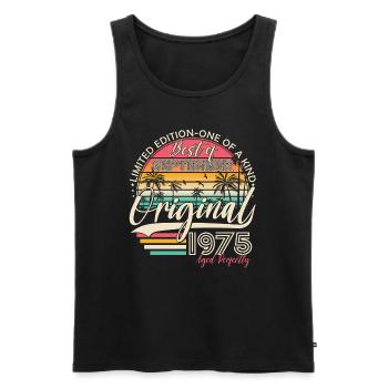 September 1975 Vintage Vintage Retro Birthday - Men's Premium Organic Tank Top - black - Front - AI Model Male 178 light (178cm)