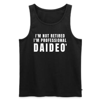 Daideo. Cadeau Daideo - Débardeur bio Premium Homme - noir - Devant - Michal (187cm)