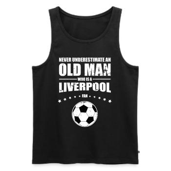 Vieil homme - Fan de Liverpool | Design rétro vintage - Débardeur bio Premium Homme - noir - Devant - Michal (187cm)