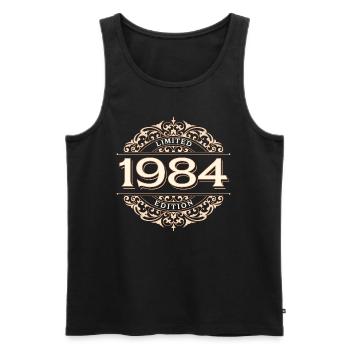 Limited Edition 1984 Vintage Birthday Gift - Men's Premium Organic Tank Top - black - Front - Michal (187cm)