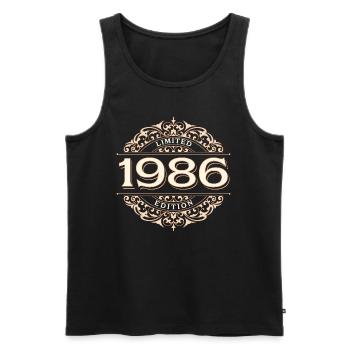 Limited Edition 1986 Vintage Birthday Gift - Men's Premium Organic Tank Top - black - Front - Michal (187cm)