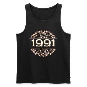 Limited Edition 1991 Vintage Birthday Gift - Men's Premium Organic Tank Top - black - Front - Michal (187cm)