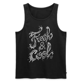 Fresh & Cool - Männer Premium Bio Tank Top - Schwarz - Vorne - AI Model Male 178 light (178cm)