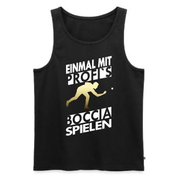 Einmal mit Profi s Boccia spielen - Männer Premium Bio Tank Top - Schwarz - Vorne - Michal (187cm)