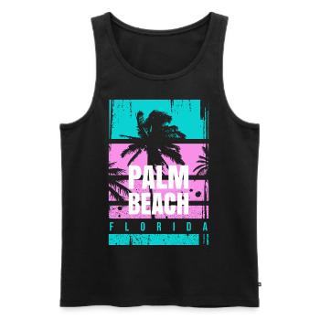 Palm Beach Florida Urlaub Mode Geschenk Reise Spaß - Männer Premium Bio Tank Top - Schwarz - Vorne - AI Model Male 178 light (178cm)