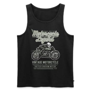 Motorcycle legend skull motorcycle gift - Men's Premium Organic Tank Top - black - Front - Michal (187cm)