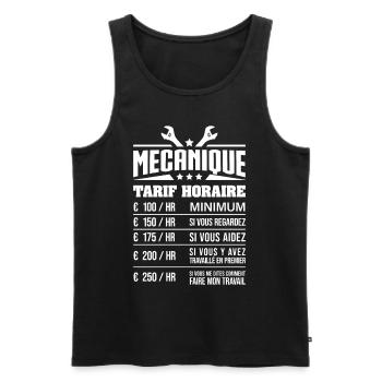 TARIF HORAIRE MÉCANICIEN - Débardeur bio Premium Homme - noir - Devant - AI Model Male 178 light (178cm)