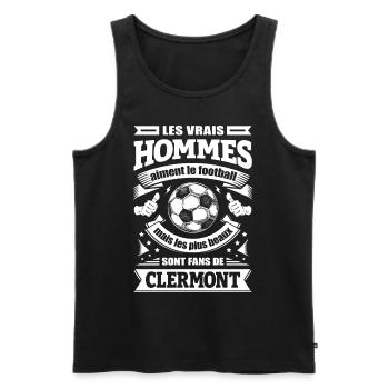 LES VRAIS HOMMES SONT FANS DE CLERMONT - Débardeur bio Premium Homme - noir - Devant - Michal (187cm)