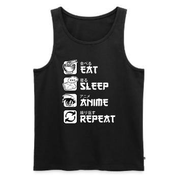 Eat Sleep Anime Répéter Japon Manga - Débardeur bio Premium Homme - noir - Devant - Michal (187cm)