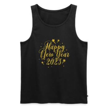 Fête du Nouvel An Bonne Année 2023 - Débardeur bio Premium Homme - noir - Devant - Michal (187cm)