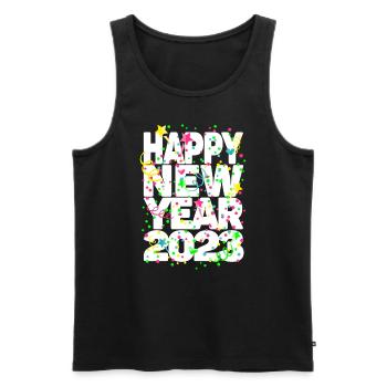 Fête du Nouvel An Bonne Année 2023 - Débardeur bio Premium Homme - noir - Devant - Michal (187cm)