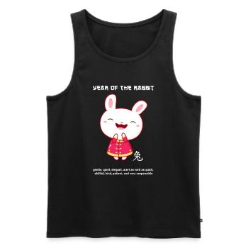 Signe du zodiaque du Nouvel An chinois Kawaii - Débardeur bio Premium Homme - noir - Devant - AI Model Male 178 light (178cm)