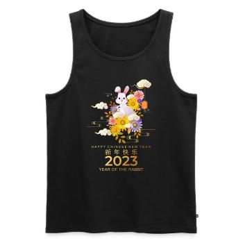 Fête du Nouvel An Bonne Année 2023 - Débardeur bio Premium Homme - noir - Devant - Michal (187cm)