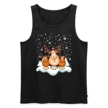 Renne Drôle d’hiver Joyeux Noël - Débardeur bio Premium Homme - noir - Devant - Michal (187cm)