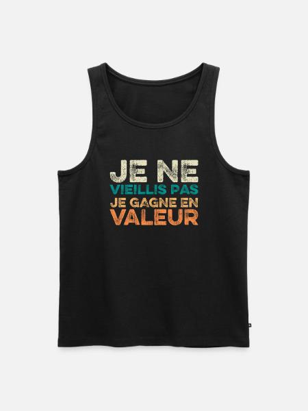Cadeau Humour Homme Papa Papy Retraite - Débardeur bio Premium Homme - noir