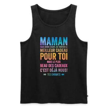 Maman Meilleur Cadeau C'est Nous Enfants - Débardeur bio Premium Homme - noir - Devant - Michal (187cm)