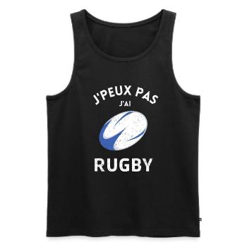 Drôle Rugby Joueur Sportif Fan - Débardeur bio Premium Homme - noir - Devant - Michal (187cm)