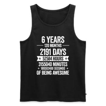 6 Years Awesome Decoration Birthday Gift Funny - Men's Premium Organic Tank Top - black - Front - Michal (187cm)