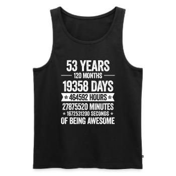 53 Years Awesome Decoration Birthday Gift Funny - Men's Premium Organic Tank Top - black - Front - Michal (187cm)