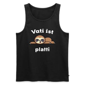 Vati ist Platti Faultier Papa - Männer Premium Bio Tank Top - Schwarz - Vorne - AI Model Male 178 light (178cm)