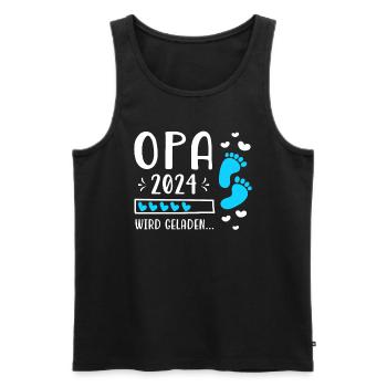 Werdender Opa 2024 Schwangerschaft Verkünden - Männer Premium Bio Tank Top - Schwarz - Vorne - Michal (187cm)