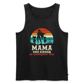 Team Super Mama und Kinder Muttertag - Männer Premium Bio Tank Top - Schwarz - Vorne - Michal (187cm)